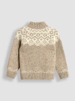 Gelegenheidskleding|Truien En Breisels*Jojo Maman Bébé Fair Isle gebreide trui met halve rits