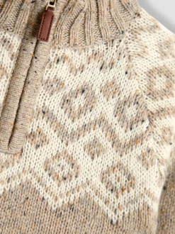 Gelegenheidskleding|Truien En Breisels*Jojo Maman Bébé Fair Isle gebreide trui met halve rits