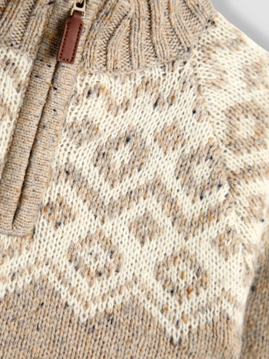 Gelegenheidskleding|Truien En Breisels*Jojo Maman Bébé Fair Isle gebreide trui met halve rits