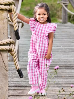 Jumpsuits En Playsuits|Jojo Maman Bébé Frill Shoulder Jumpsuit van 100% katoen