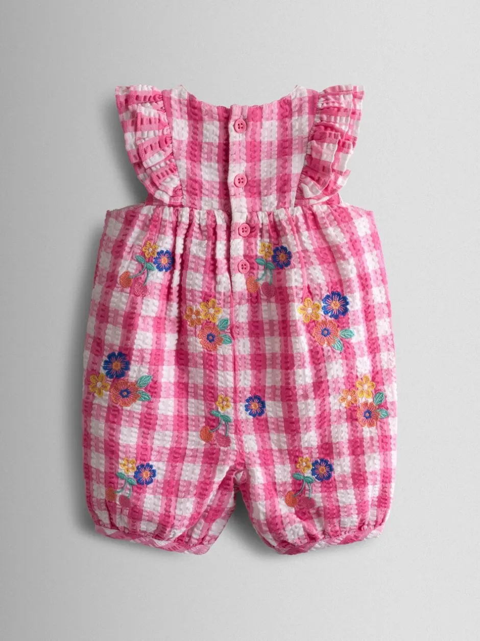 Jumpsuits En Playsuits*Jojo Maman Bébé Frill Shoulder Embroidered Romper