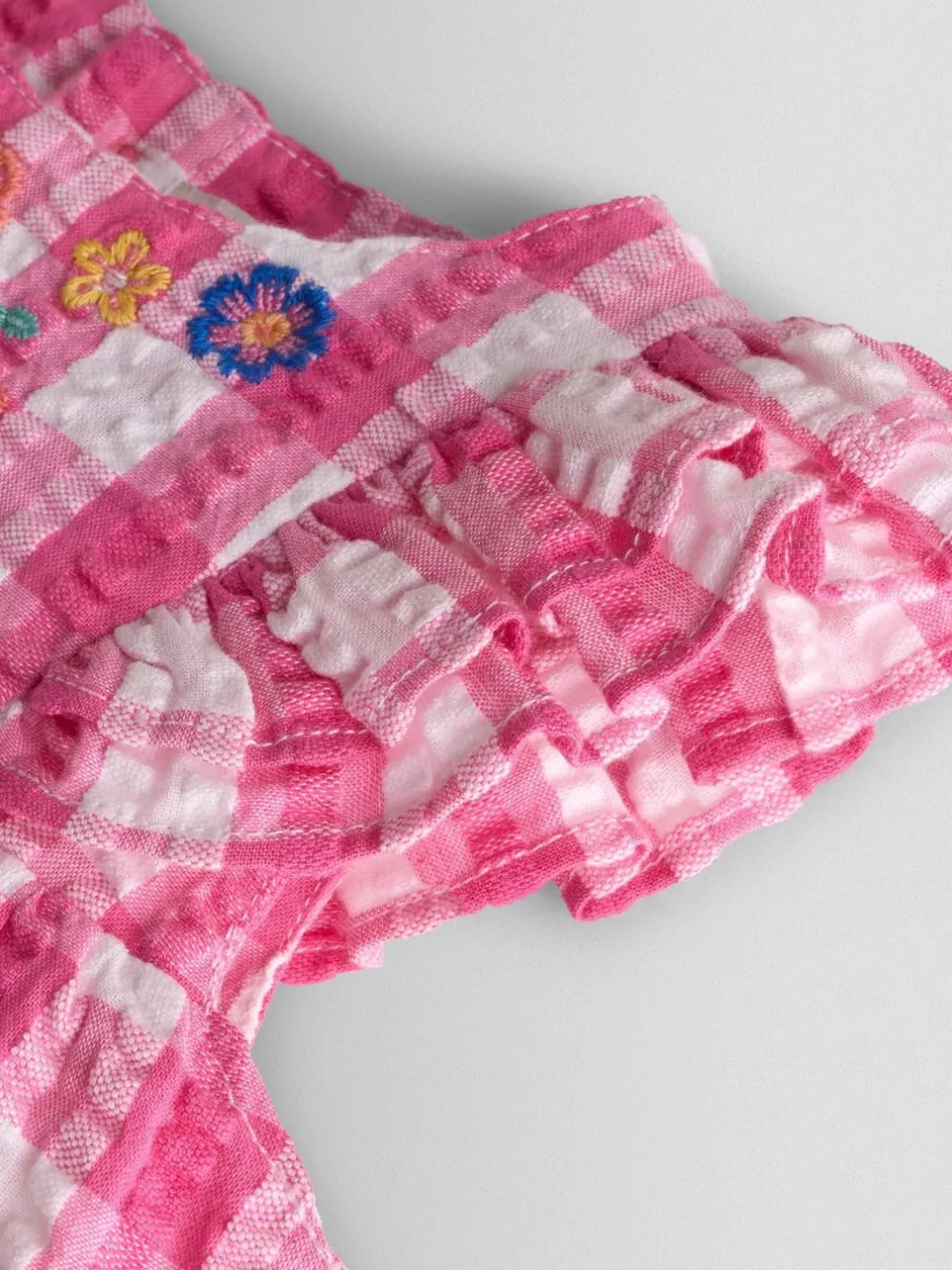 Jumpsuits En Playsuits*Jojo Maman Bébé Frill Shoulder Embroidered Romper