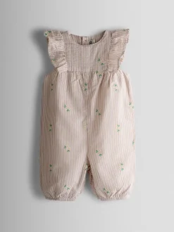 Jumpsuits En Playsuits|Jojo Maman Bébé Frill Shoulder Embroidered Romper
