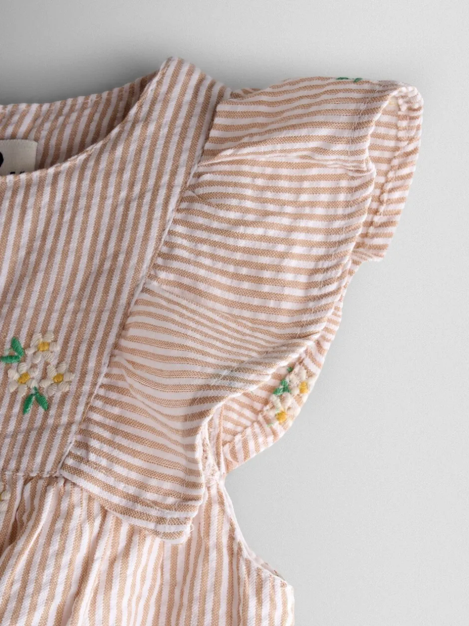 Jumpsuits En Playsuits|Jojo Maman Bébé Frill Shoulder Embroidered Romper