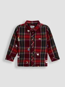 Shirts|Jojo Maman Bébé geborduurd Ruit Kerstmis overhemd