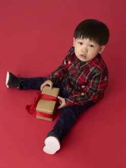 Shirts|Jojo Maman Bébé geborduurd Ruit Kerstmis overhemd