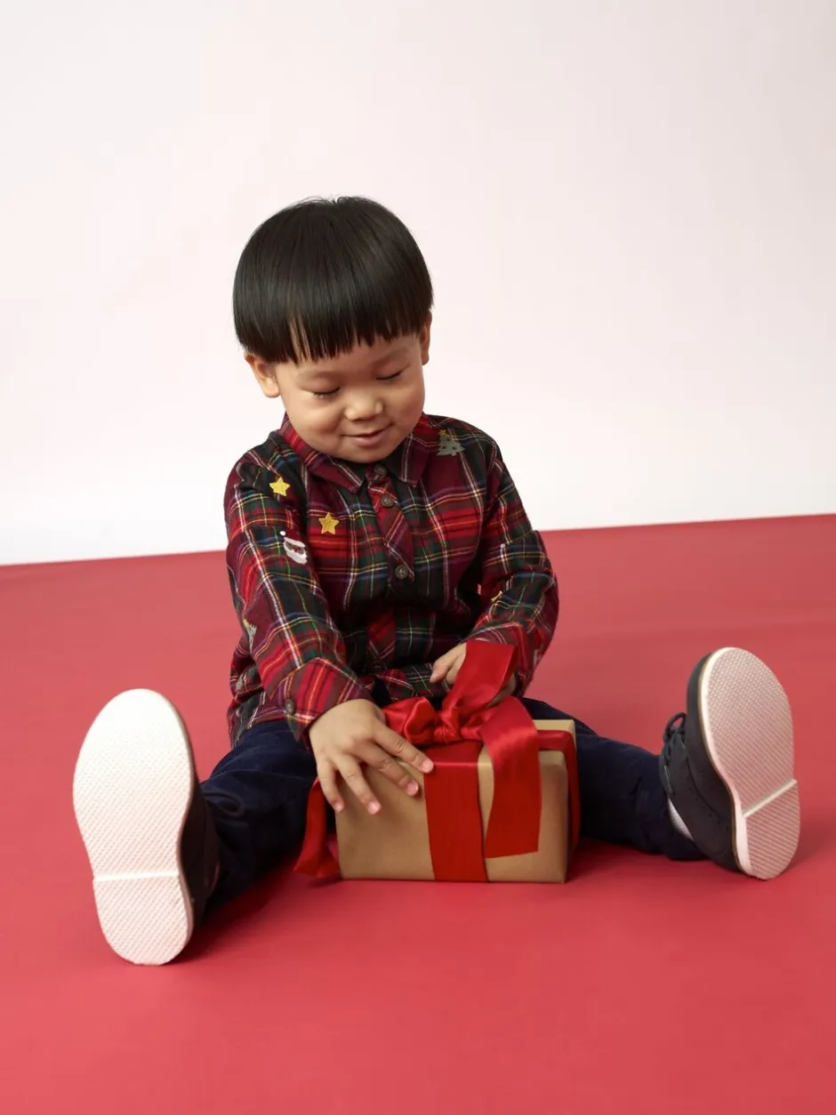 Shirts|Jojo Maman Bébé geborduurd Ruit Kerstmis overhemd