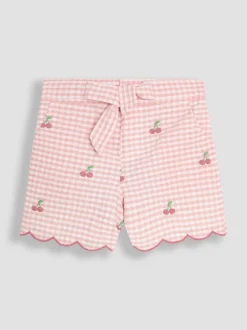 Shorts|Jojo Maman Bébé Geborduurde shorts met geschulpte zoom van 100% katoen