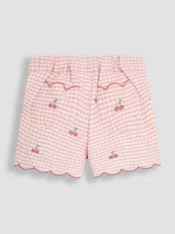 Shorts|Jojo Maman Bébé Geborduurde shorts met geschulpte zoom van 100% katoen