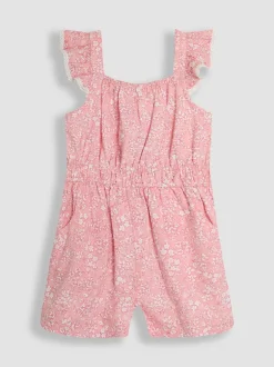 Jumpsuits En Playsuits|Jojo Maman Bébé geweven speelpakje met ruches op de schouder