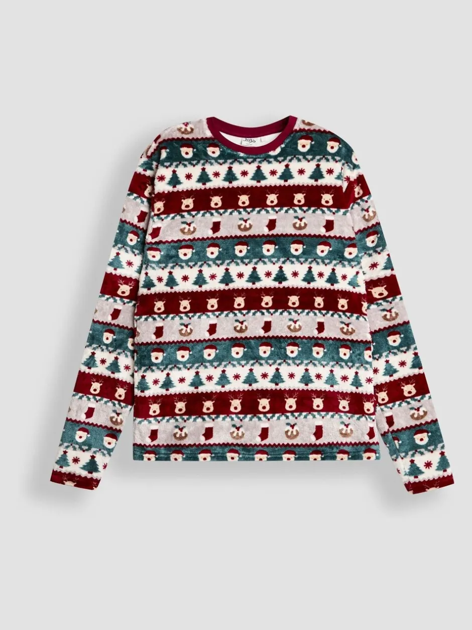 Pyjama's|Jojo Maman Bébé Men's Christmas Fair Isle Fleece Pyjama Set
