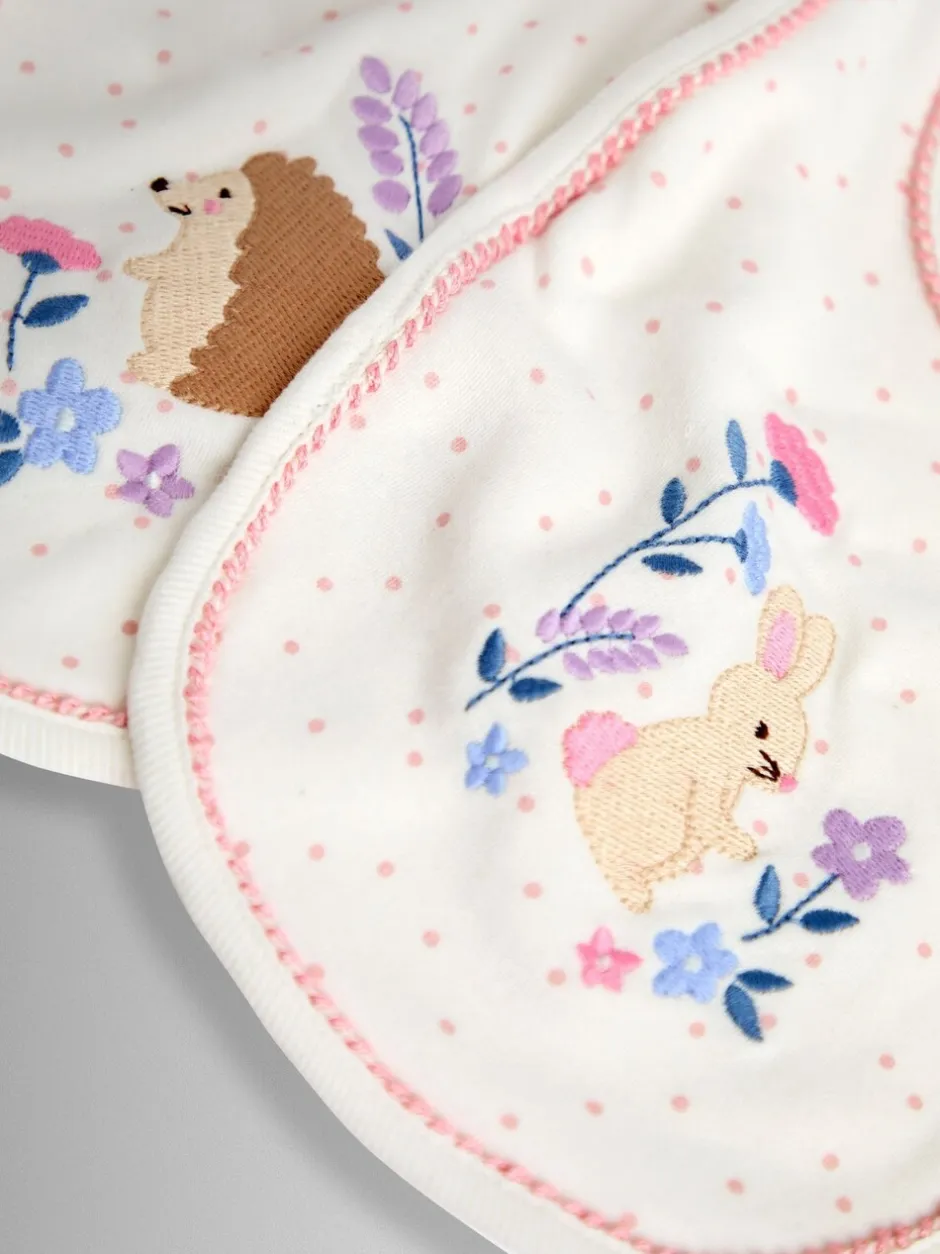 Slabbetjes|Jojo Maman Bébé 2-Pack Embroidered Appliqué Bibs