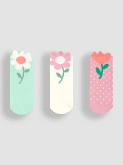 Sokken En Panty's*Jojo Maman Bébé 3-Pack Flower Socks