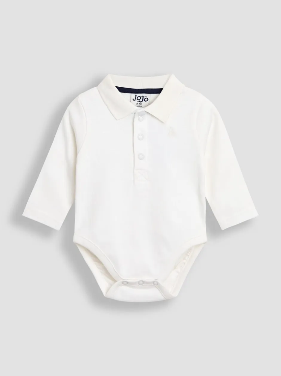 Rompertjes En Hemdjes|Rompertjes En Hemdjes*Jojo Maman Bébé 2-Pack Plain Long Sleeve Polo Shirt Bodies