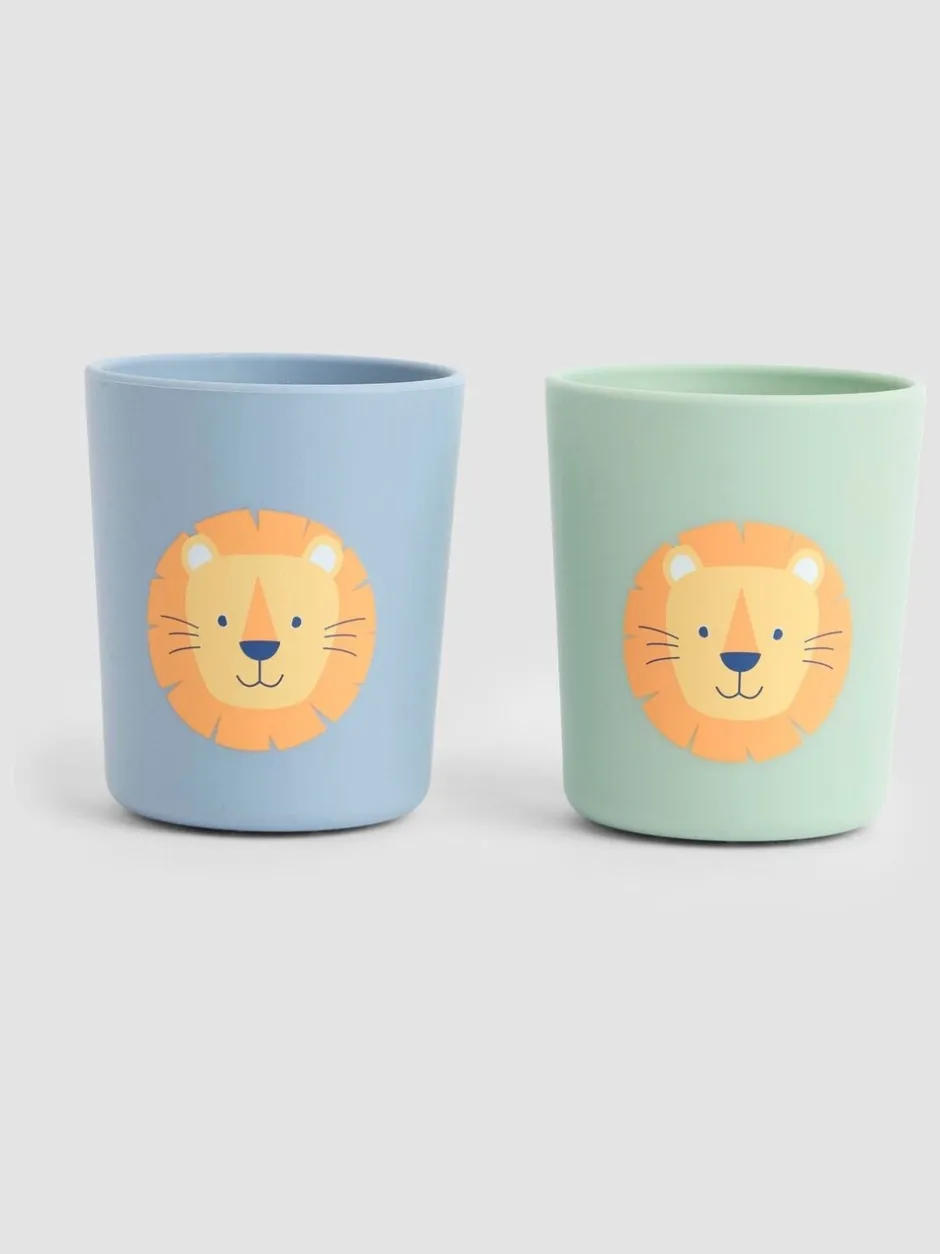 Mokken En Koppen*Jojo Maman Bébé 2-Pack Silicone Cups Leeuw