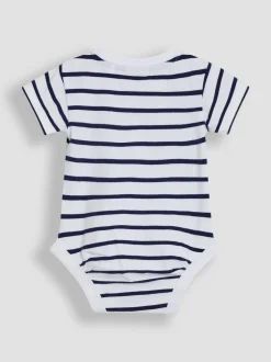 Rompertjes En Hemdjes|Jojo Maman Bébé 2-Pack Zeilbootstrepen & Effen Bodysuits