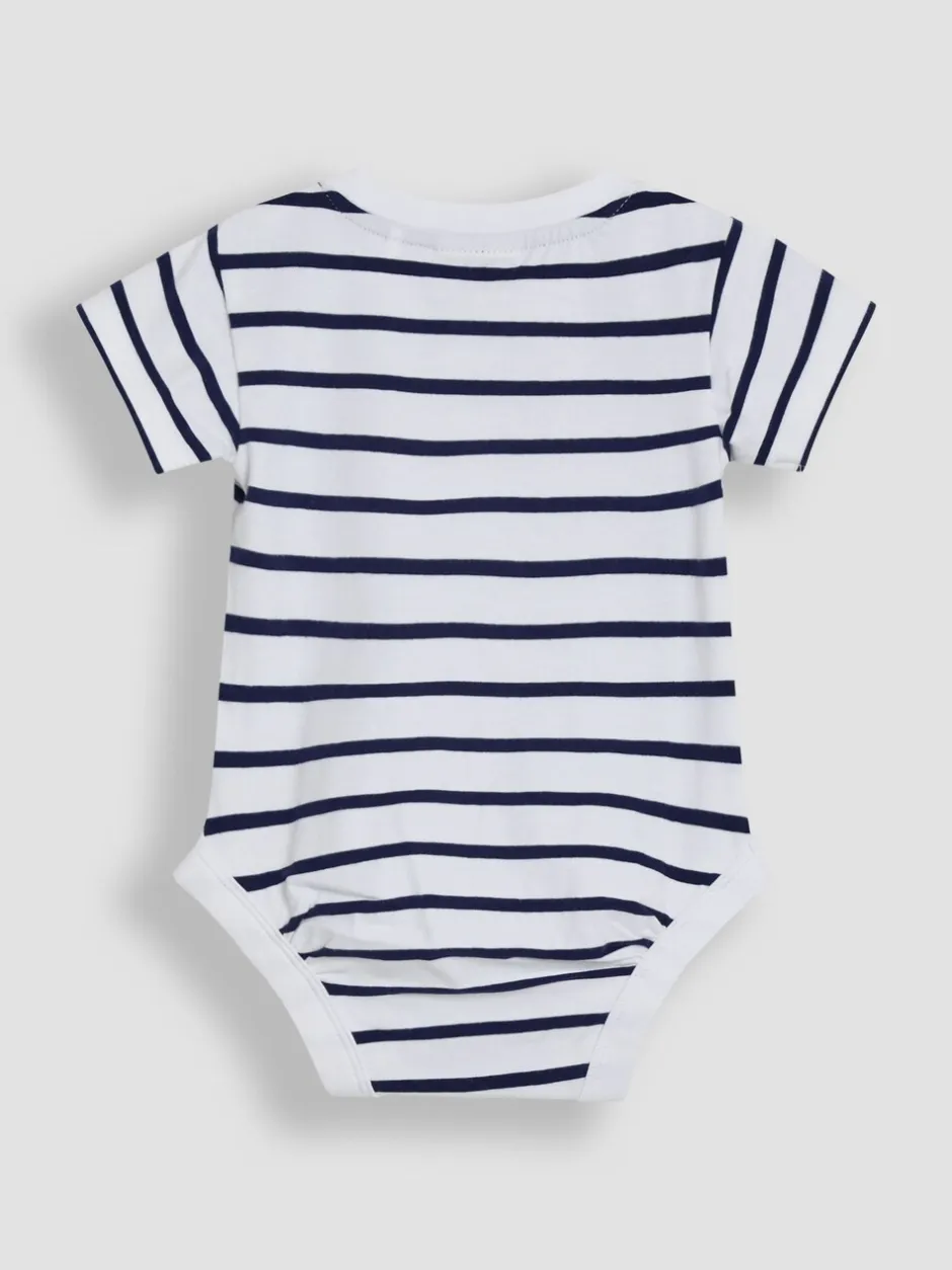 Rompertjes En Hemdjes|Jojo Maman Bébé 2-Pack Zeilbootstrepen & Effen Bodysuits