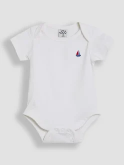 Rompertjes En Hemdjes|Jojo Maman Bébé 2-Pack Zeilbootstrepen & Effen Bodysuits