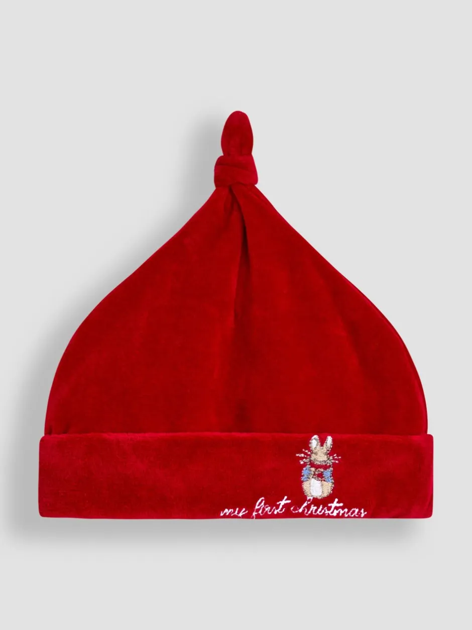 Mutsjes En Antikrabwantjes|Mutsen, Handschoenen En Sjaals|Jojo Maman Bébé Peter Rabbit™ Mijn eerste kerstfluwelen muts