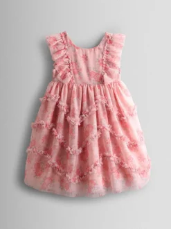 Gelegenheidskleding|Jojo Maman Bébé Printed Tulle Ruffle Party Dress