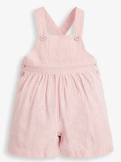 Tuinbroeken|Jojo Maman Bébé Seersucker Stripe Culotte Dungarees
