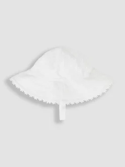 Mutsjes En Antikrabwantjes|Mutsen, Handschoenen En Sjaals*Jojo Maman Bébé slappe hoed van broderie