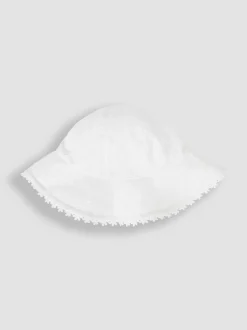Mutsjes En Antikrabwantjes|Mutsen, Handschoenen En Sjaals*Jojo Maman Bébé slappe hoed van broderie