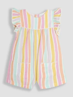 Jumpsuits En Playsuits*Jojo Maman Bébé Speelpakje van 100% katoen met ruchemouwen