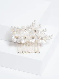 Haaraccessoires|Jon Richard Floral Crystal Hair Comb