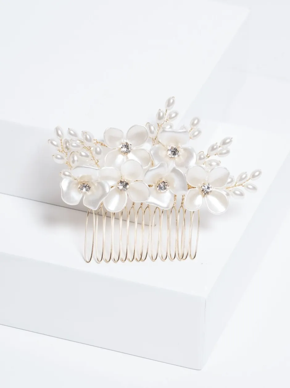 Haaraccessoires|Jon Richard Floral Crystal Hair Comb