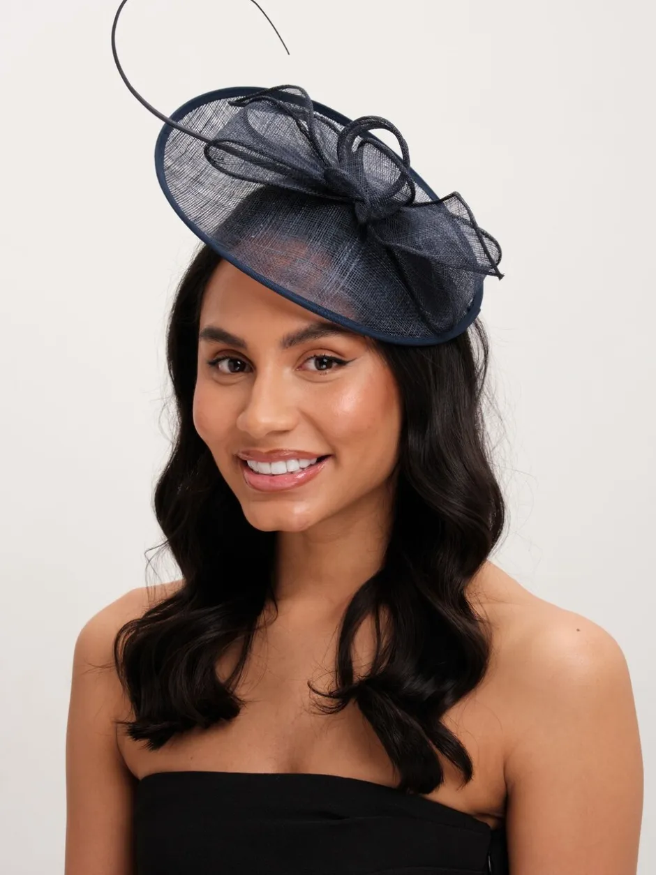 Haaraccessoires|Jon Richard Navy Woven Bow Fascinator
