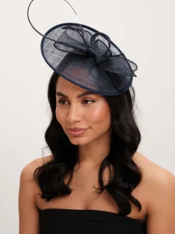 Haaraccessoires|Jon Richard Navy Woven Bow Fascinator