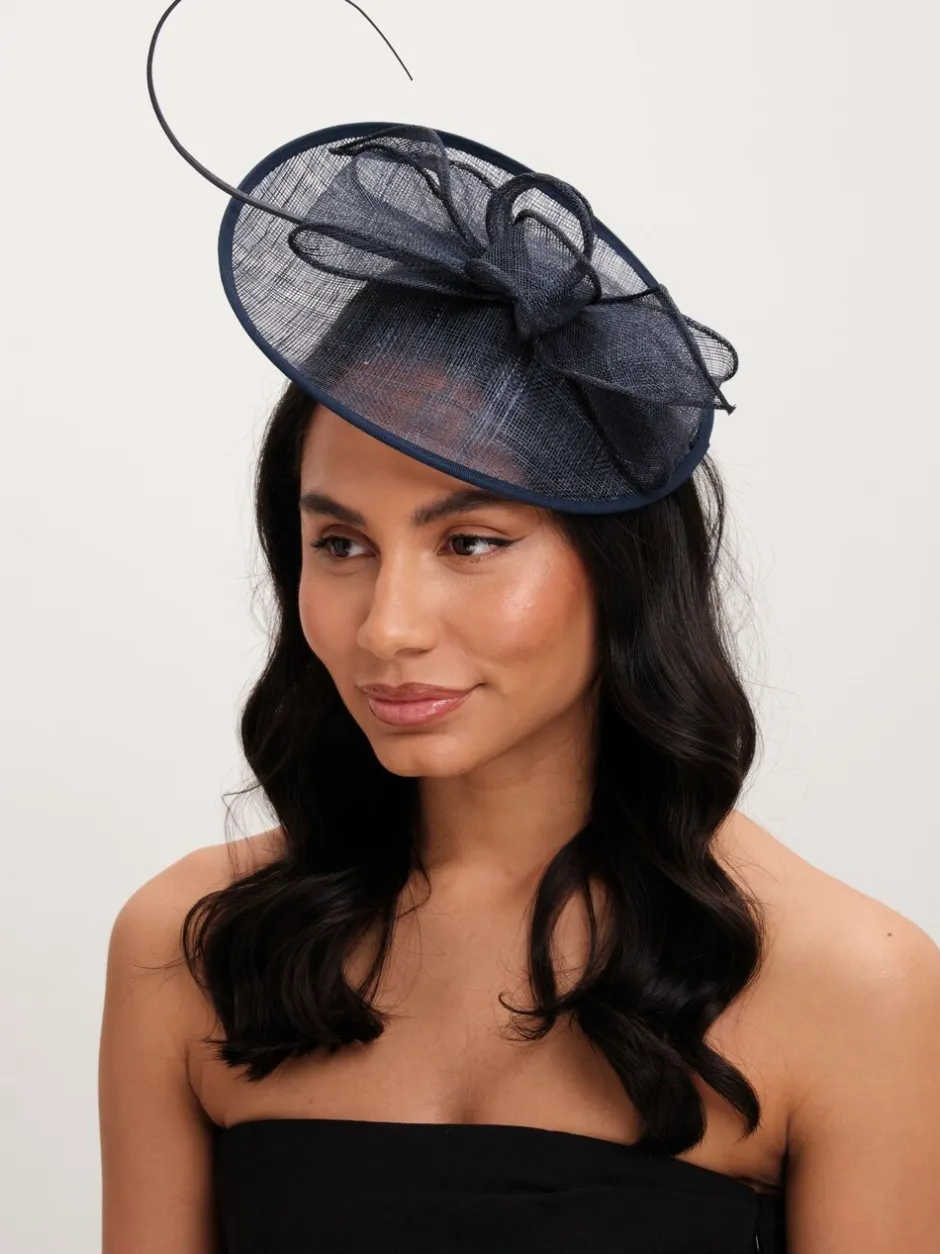 Haaraccessoires|Jon Richard Navy Woven Bow Fascinator
