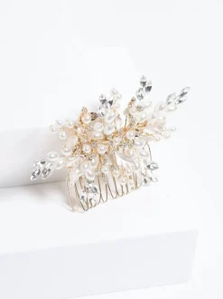 Haaraccessoires|Jon Richard Pearl Crystal Floral Comb