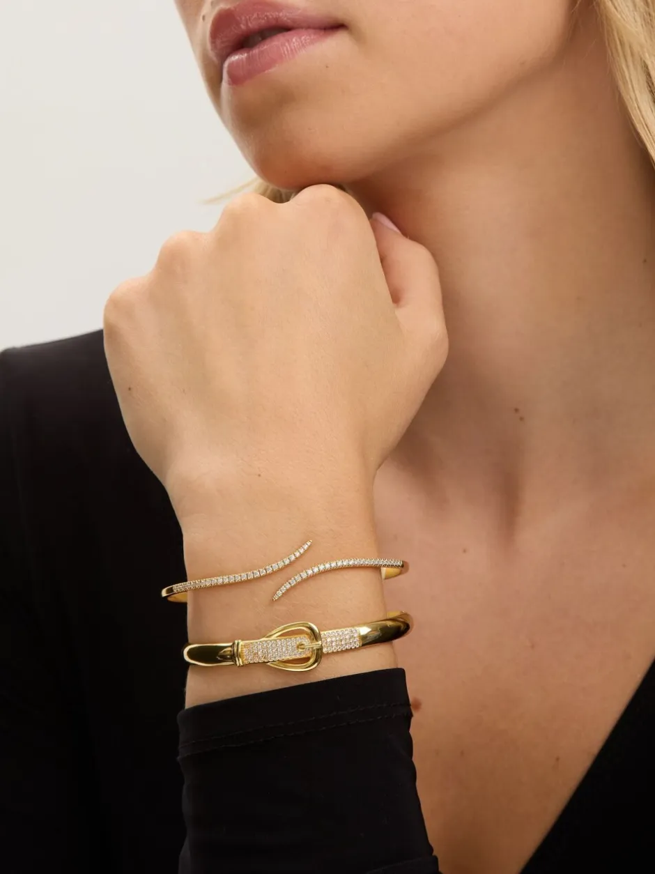 Sieraden*Jon Richard Plated 18K and Pave Buckle Bangle