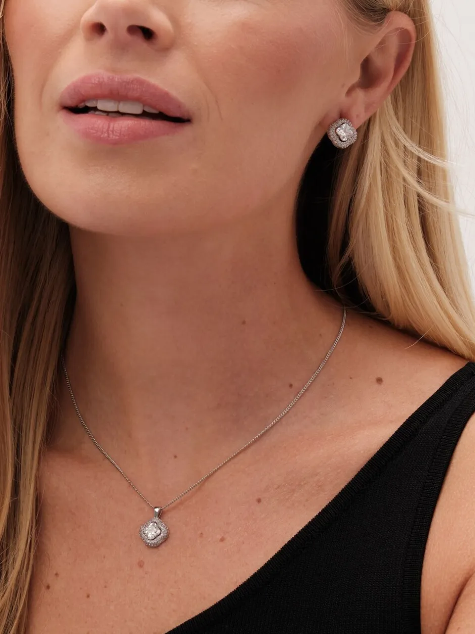 Sieraden|Jon Richard Tone Cubic Zirconia Clover Set