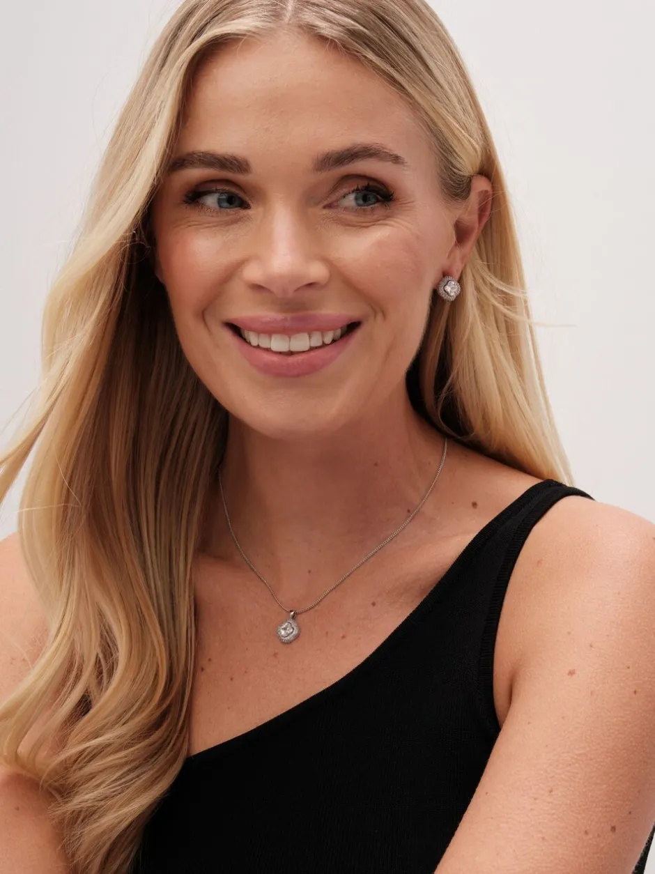 Sieraden|Jon Richard Tone Cubic Zirconia Clover Set