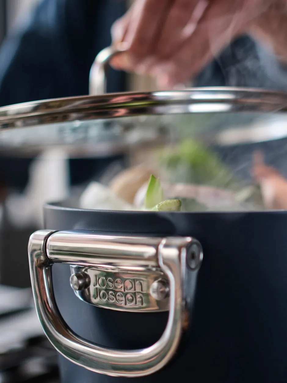 Joseph Joseph*Joseph Joseph Space Folding Handle Ceramic Nonstick 25cm Stock Pot and Lid