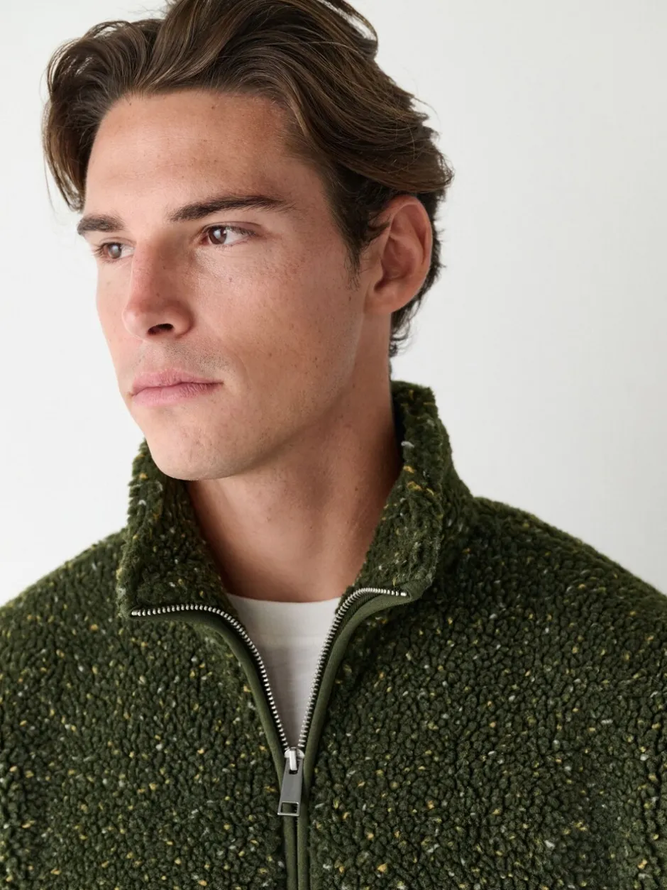 Loungewear|Jassen En Jacks|Next - Doorritsbare funnel Borg Fleece Kaki Groen nep