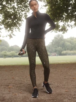 Sportkleding|Leggings En Joggingbroeken*Next - Outdoor legging met fleecevoering en warme handgreep Kaki met dierenprint