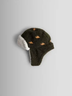 Mutsen, Handschoenen En Sjaals|Jojo Maman Bébé - Trapper Hat Kaki met dinoprint