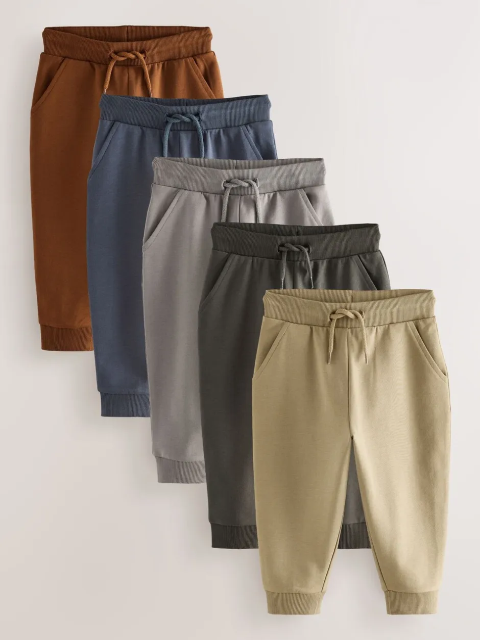 Multipacks|Jeans En Joggingbroeken|Next - Verpakking van 5 joggingbroeken (3mnd-7jr) Kaki/grijs/blauw