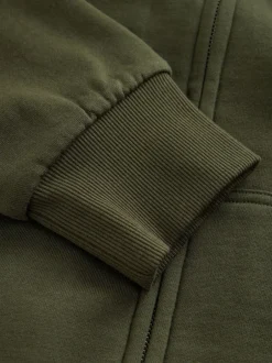 Jassen En Jacks|Sweaters En Hoody´S*Next - Borg hoodie met fleecevoering en volledige ritssluiting Kakigroen
