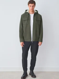 Sweaters En Hoody´S|Sweaters En Hoody´S*Next - Borg overshirt met fleecevoering Kakigroen
