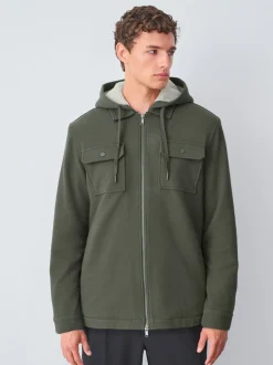 Sweaters En Hoody´S|Sweaters En Hoody´S*Next - Borg overshirt met fleecevoering Kakigroen