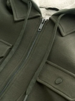 Sweaters En Hoody´S|Sweaters En Hoody´S*Next - Borg overshirt met fleecevoering Kakigroen