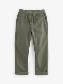 Broeken En Chino's*Next - Broek met geribde elastische taille (3-16 jr) Kakigroen