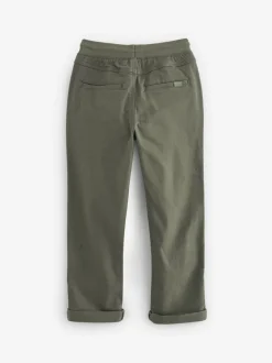 Broeken En Chino's*Next - Broek met geribde elastische taille (3-16 jr) Kakigroen