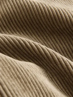 Broeken|Next - Corduroy broek met wijde pijpen Kakigroen