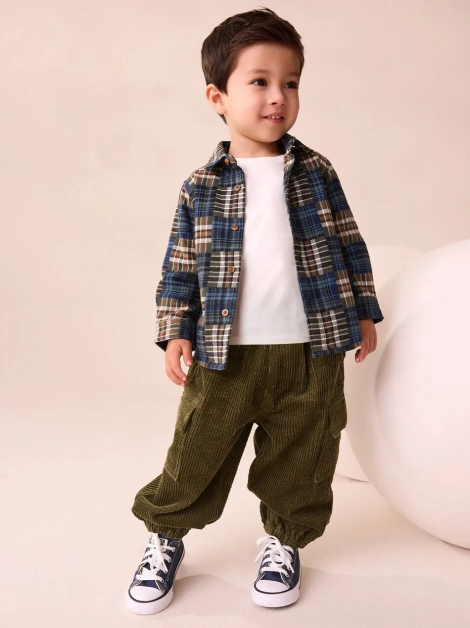 Broeken En Chino's*Next - Corduroy cargobroek (3 mnd-7 jr) Kakigroen